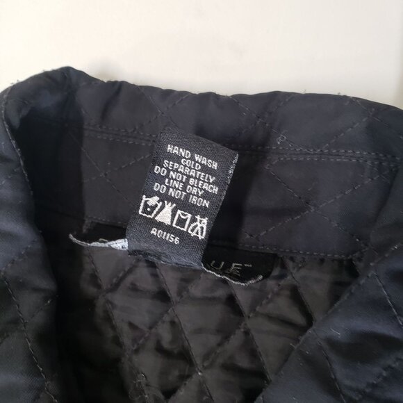 Vintage 90s Dialogue Black Quilted Jacket Size 12 Outdoor Winter Layering Warm - Picture 5 of 5